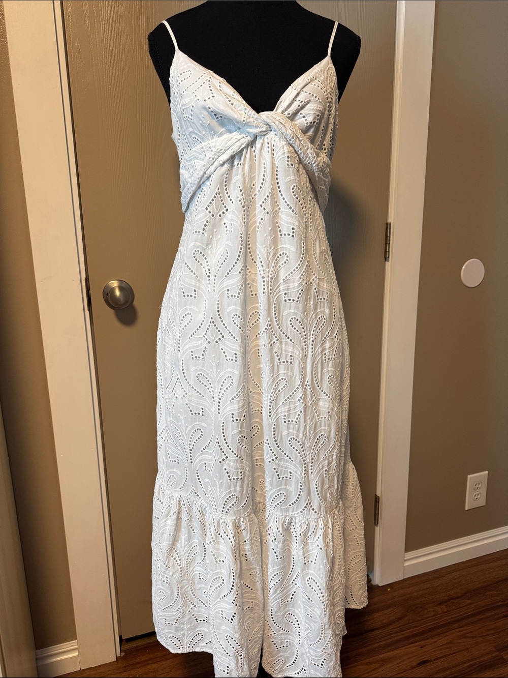 Banana Republic White Eyelet Maxi Dress